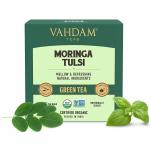 VAHDAM Organic Moringa Tulsi Green Tea- 15 Tea Bags | 100% Natural Ingredients | Health benefits of MORINGA + BASIL | Pure & Refreshing HERBAL GREEN TEA blend | Better Infusion | Superfood Medicinal Tea