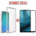 Kite Digital Redmi Note 8 PRO Transparent Bumper Shock Proof Corner Soft TPU Silicone Flexible Back Case Cover + 5D/6D/11D/21D Premium Tempered Glass Screen Protector