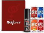 MANFORCE Epic Love Redbox (4 Epic Condoms + 1 Lubricant Gel)Condom Set of 5