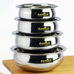 Ramila Stainless Steel Handi Set | Serving And Cooking Utensils | Vessles -Capacity 1.5liter,1liter,0.750liter,0.50liter