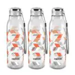 Milton Plastic Orange Helix 1000 Pet Water Bottle (Set Of 3)