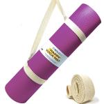 Boldfit Yoga Mat for Women and Men with Carry Strap, Mat for Workout Yoga Fitness, 4mm, Purple