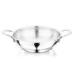 Next Future Stainless Steel Heavy Weight Kadai, 3.8L Capacity, 28 cm Diameter, Gas & Induction Compatible with Riveted Handle, Food Safe & PFOA Free, Cooking, Frying, Serving