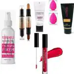 Buy Tya Liquid Lipstick Red 2In1 Contour Stick Puff Primer Fixer Foundation (Set Of 6)