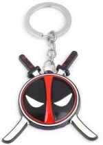 GiftinGazebo Marvel Deadpool with Swords Premium Metal Keychain Key Chain