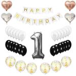 Festiko 1st Birthday Decorations Party Supplies Happy 1st Birthday Confetti Balloons Banner And 1 Number Sets Of 1 Years Old Party (1st Birthday)