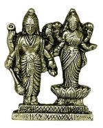 Jag Mohan Yogesh Panchdhatu Brass God Vishnu Laxmi Idols (Silver, 3Cm X 6Cm X 4Cm)