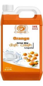 TRAYTEXT Organic Orange Dishwash Liquid Gel | 5 LTR | Natural, Plant Based, Biodegradable, Non Toxic, Eco-Friendly, Herbal | Removes Tough Grease, Leaves No Residue