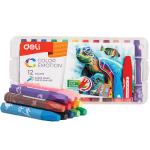 Deli EC20104 Oil Pastel Colors, Pastel 12 Colors, Pack of 2