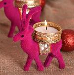 JAIPUR ACE Reindeer Tea Light Candle Holders (Pink) (Set of 6)