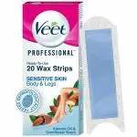 Veet Professional Waxing Strips Kit for Sensitive Skin, 20 Strips | Gel Wax Hair Removal for Women |