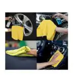 Auto Hub Microfiber Cleaning Cloth for Car, 1 pcs 40x40 Cm 250GSM Yellow Highly Absorbent, Lint and Streak Free, Multi - Purpose Cleaning Towel for Kitchen, Car, Window, Stainless Steel