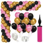 Zyozique Pink Balloon Arch Garland Kit,78 pcs Pieces Black Pink Gold Metalic Balloons for Baby Shower Wedding Birthday Graduation Anniversary Bachelorette Party Background Decorations