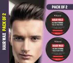 KURAIY Pure Hair Wax For Men - Hair Clay Wax, Strong Hold & Ultra Matte Finish, Restylable Hair Wax (100 g)