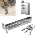 Autobizarre Anti-Theft Car Clutch Pedal Lock Chrome Finish Stainless Steel Security Lock System For All Cars - Key Lock