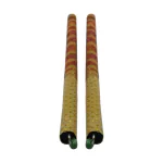 pujaNpujari Wooden Dandiya Sticks for Dance/Navaratri Garba Sticks with Gloden Lace Dandia Sticks (Maroon)