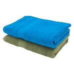 PatPug 100% Indian Ultra Soft Cotton 500 gsm Towel for Bath| 140x70 cm| Large Size| Luxurious, Super-Soft Bath Towel| Highly Absorbent| Towel for Men, Women & Kids (Olive Green and Turquoise Blue)