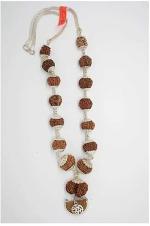 Feel Touch Mart Sarva Siddha Mala 1 To 14 Face Natural Nepal Rudraksha Bead Awesome Pendant Capping Sarva Siddha Rudraksha Jaap Mala 1to14 For Meditation & Wearing for Men & Women With Gauri Shankar & Ganesh Certified