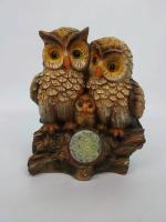 Wonderland Brown Owl With Light Statue - 33.02 x 32.9 cm
