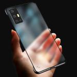 MONKISH Samsun Galaxy Note 10 Lite Blue Plastic Frameless Series, Matte Transparent with Metal Ring Buckle Back Case Cover|Mobile Cover|Mobile case|Flip cover