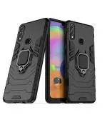 UNILORD Huawei Honor 8X Black Polycarbonate 360 Protection Ring Holder Stand Case D5 Tough Armor Bumper Back Cover