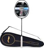 Li-Ning Black, Grey Strung Badminton Racquet, 77 G