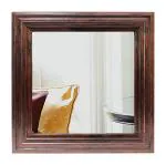 Royal Kindle Framed Mirror, PVC Frame Mirror Step Brown (6x6 Inches) (Pack of 1) Bathroom Mirror (Rectangle Finish : Plain)