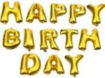 FANEX Solid Happy Birthday Foil Balloon(Pack of 13)