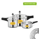 SRUSHTI GOLD 2 LTR&3LTR&5 LTR COMBO INDUCTION BASE PRESSURE COOKER
