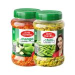 Ram Bandhu-Mango Pickle 1Kg, Chilli Pickle 1Kg | Achar | Lonche, Combo Pack Of 2 (1kg x 2) 2Kg