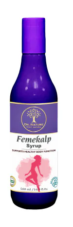 Dr. Nature Femekalp Syrup | Ayurvedic Syrup for Women For Irregular Periods, Pre-Menstrual Discomfort | 500ml.
