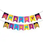 Festiko Happy Rakhi Banner With Ribbon, Hanging Decoration Supplies, Raksha Bandhan Decoration Combo