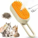 THE PAW STORY SteamyPaws 3-in-1 Pet Grooming Brush: Electric Steam Comb for Dogs and Cats - Removes Tangled Hair, Massages, and Steams for a Spa-like Bath Experience