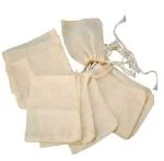 OREAYU Prime 10pcs. Muslin Cheese Cloth Bags for Kitchen, Unbleached Reusable Cotton Bags for Kitchen, use for Straining Juice as Strainer,Masala Potli,Spice Bag,Bouquet garni, Sprouting Beans.Size 5x7 in.
