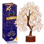 DVISHA Rose Quartz Tree - Chakra Stones - Reiki Crystals and Healing Stones - Gemstones and Crystals - Quartz Tree - Spiritual Gifts - Gemstone Tree - Reiki Gifts - Good Luck Gems - Pink Stone