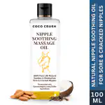 COCO CRUSH Natural Nipple Soothing Massage Oil | Virgin Coconut Oil, Almond Oil, Vitamin E Oil | Moisturizes Sore & Cracked Nipples | Gynecologist-Approved, Safe for Nursing Mothers