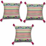 Ejaz Trading co Multicolor Cotton Cushion Covers (45x45 cm) (Pack Of 3)