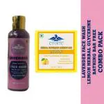 Evaite- Lavender Face Wash & Evaite Organic Natural Herbal Lemon Bathing Bar| Skin Type For All Skin Type |Weight 100ML and 100gm Pack of 2|