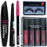 Toroka Women Eye Makeup Combo (3 In 1 Eyeliner, Eyelash, Lipstick)