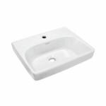 PARRYWARE UNO Series Wall Mounted WASH BASIN (White) With Faucet Hole | 450x350x160mm, Rectangle | Ceramic Basin/Sink for Bathroom, Living Room | NOT Table / Counter Top | C042L1C