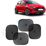 Kingsway Car Curtain Sticky Sun Shade Universal Use for Hyundai I20, 2020 Onwards Model, Color : Black, Mesh, Pack of 4 Piece Car Sun Shades Blinds Cover