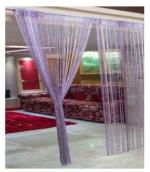 ELSKER 1 Piece Polyester Shining String Window, Partition, Arch & Door Curtain Set - 6.5ft (Purple)