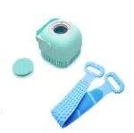 Whinsy (Pack of 2) 2 Pcs Combo Silicone Body Back Scrubber, Double Side Bathing Brush For Skin Deep Cleaning Massage