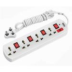 Akshita Trading 4 Socket S and Power Strip White Extension Board