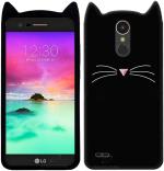 AmericHome LG K10 Black Rubber Shock Proof Mobile Back Cover