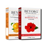BEYORG Organic Orange Peel Powder and Hibiscus Powder for Anti Dandruff, Anti Hair Fall, Straightening and Smoothening - 200 g