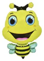 Jagmag Honeybee Aluminum Summer Helium Mylar Black and Yellow Foil Balloon