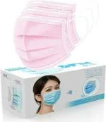 KENYBEA PINK 50 Disposable 3 Ply Ear loop Face Masks, Home, School, Office and Outdoors PINK-50 Non-Reusable Surgical Mask With Melt Blown Fabric Layer (Pink, Free Size, Pack of 50, 3 Ply)