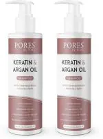 PORES BE PURE Keratin Smoothening Shampoo for Anti-Dandruff, Argon Oil shampoo for men and women 250 ml pack of 2