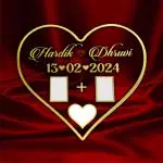 ABAJ LASER ART Acrylic Heart Shape Couple Wedding Fingerprint Impression Gift | Thumb Print | Couple Gift | Personalized Text | Golden 3D Embossed Font | Anniversary & Nikah Gift - Hardik